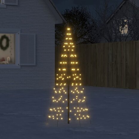 Lichtkegel aan vlaggenmast 180 cm 200 LED&apos;s warmwit 1