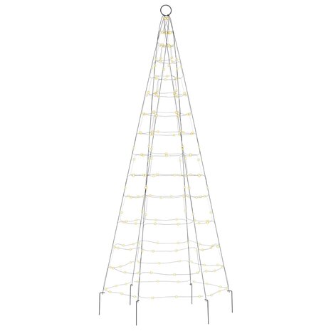 Lichtkegel aan vlaggenmast 180 cm 200 LED&apos;s warmwit 4