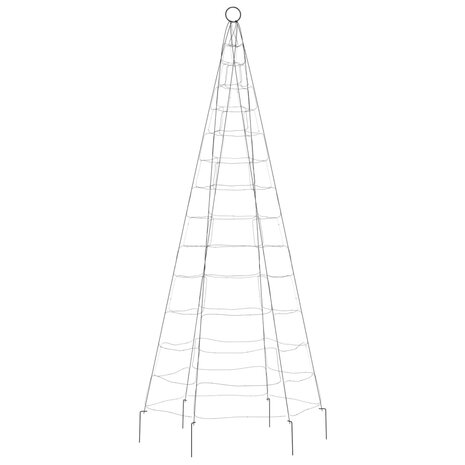 Lichtkegel aan vlaggenmast 180 cm 200 LED&apos;s warmwit 5