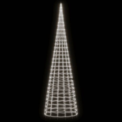 Lichtkegel aan vlaggenmast 3000 koudwitte LED&apos;s 800 cm 3