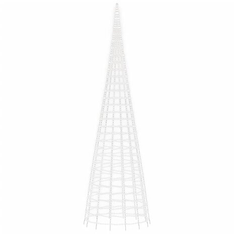 Lichtkegel aan vlaggenmast 3000 koudwitte LED&apos;s 800 cm 4