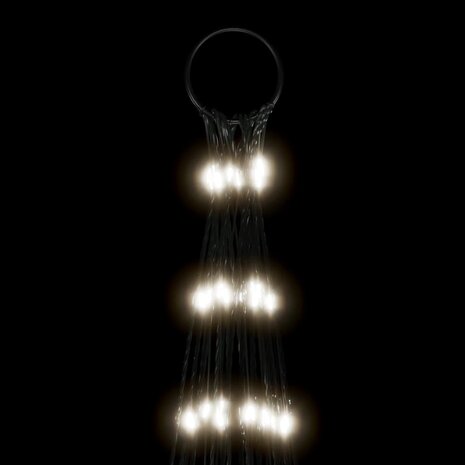 Lichtkegel aan vlaggenmast 3000 koudwitte LED&apos;s 800 cm 6