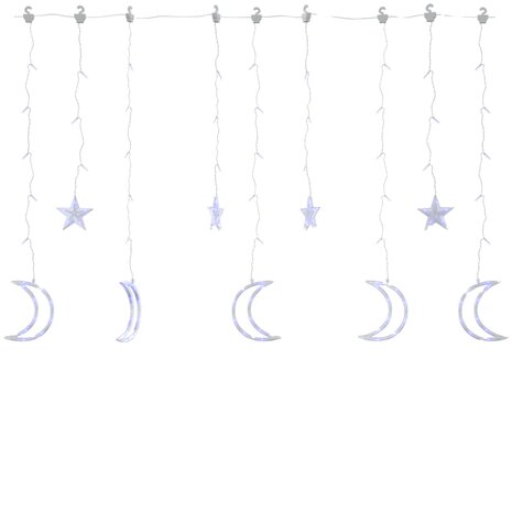 Lichtslinger ster en maan afstandsbediening 138 LED&apos;s blauw 2