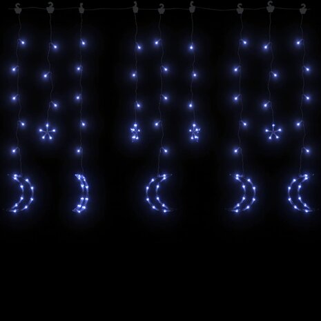 Lichtslinger ster en maan afstandsbediening 138 LED&apos;s blauw 4