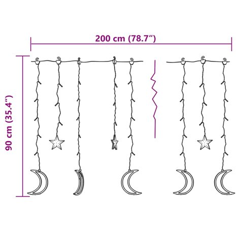 Lichtslinger ster en maan 138 LED&apos;s meerkleurig 7