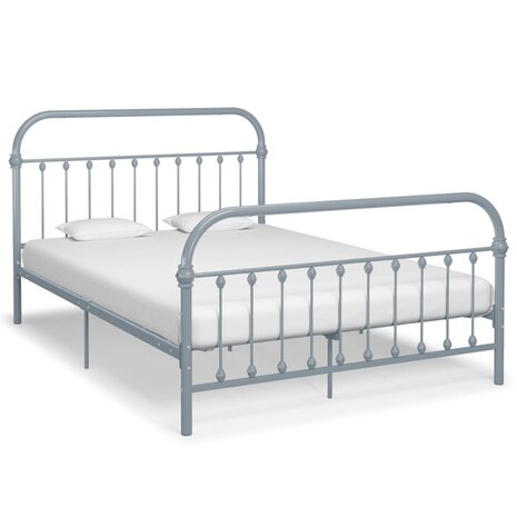 Bedframe metaal grijs 160x200 cm 1