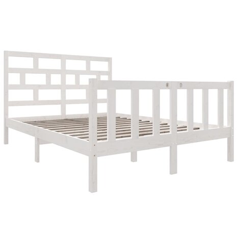 Bedframe massief grenenhout wit 135x190 cm 4FT6 Double 3