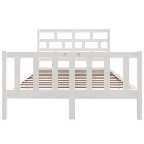 Bedframe massief grenenhout wit 135x190 cm 4FT6 Double 4