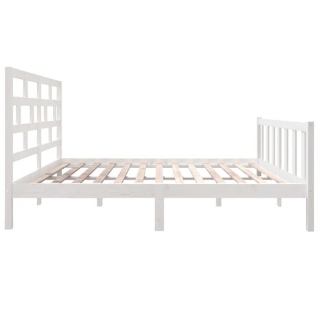 Bedframe massief grenenhout wit 135x190 cm 4FT6 Double 5