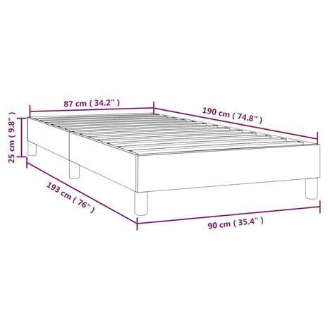 Bedframe stof zwart 90x190 cm 9