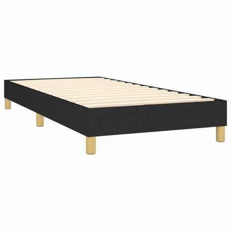 Bedframe stof zwart 90x200 cm 4