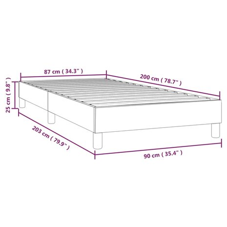 Bedframe stof zwart 90x200 cm 9