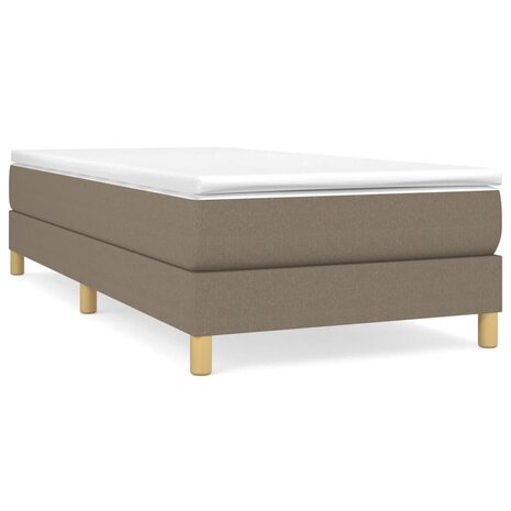 Bedframe stof taupe 90x200 cm 2
