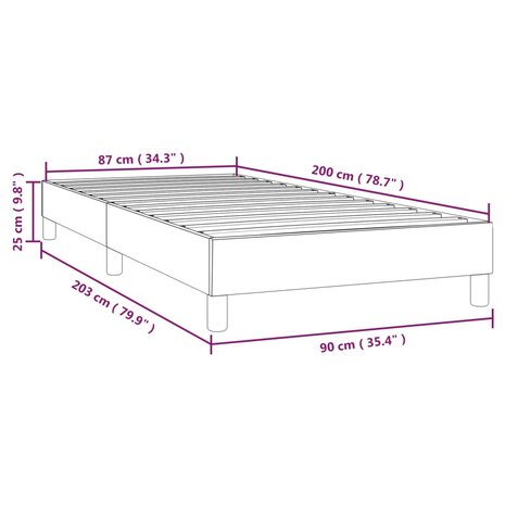 Bedframe stof taupe 90x200 cm 9