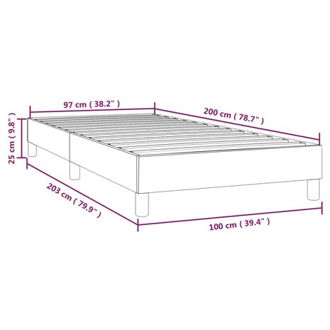 Bedframe kunstleer cappuccinokleurig 100x200 cm 9