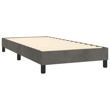 Bedframe fluweel donkergrijs 80x200 cm 4