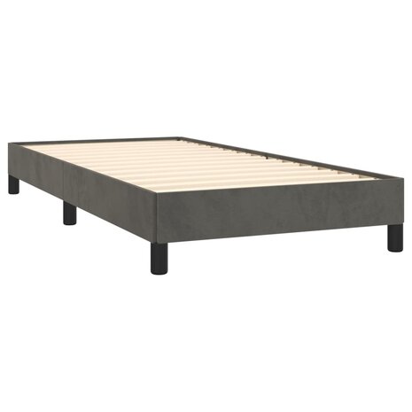 Bedframe fluweel donkergrijs 80x200 cm 4