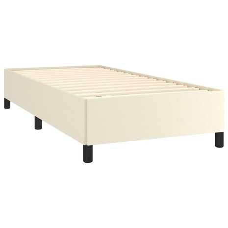Bedframe kunstleer crèmekleurig 100x200 cm 4