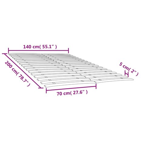 Lattenbodems 2 st met 34 latten 70x200 cm 6