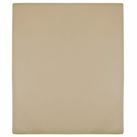 Hoeslakens jersey 2 st 160x200 cm katoen taupe 1