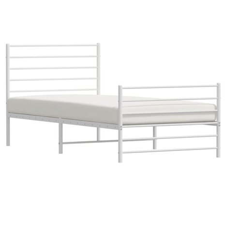 Bedframe met hoofd- en voeteneinde metaal wit 100x190 cm 4
