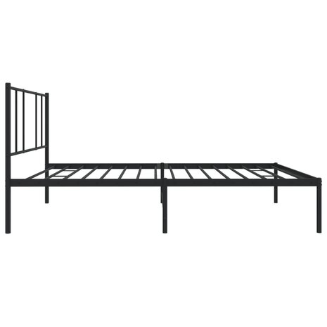 Bedframe met hoofdbord metaal zwart 80x200 cm 7