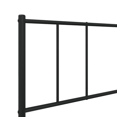 Bedframe met hoofdbord metaal zwart 80x200 cm 9