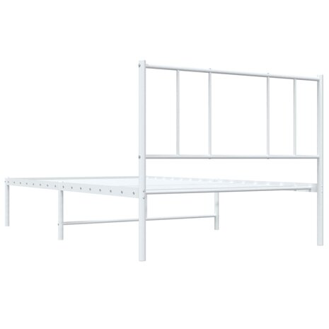 Bedframe met hoofdbord metaal wit 75 x 190 cm 8