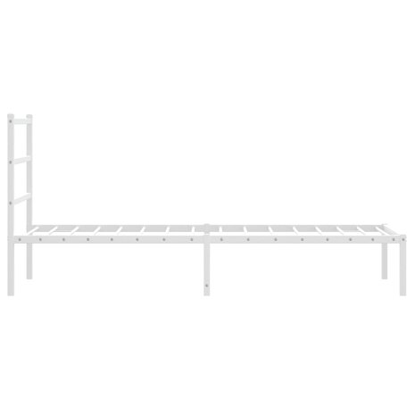 Bedframe met hoofdbord metaal wit 80x200 cm 6