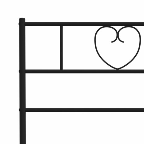 Bedframe met hoofdbord metaal zwart 75x190 cm 8