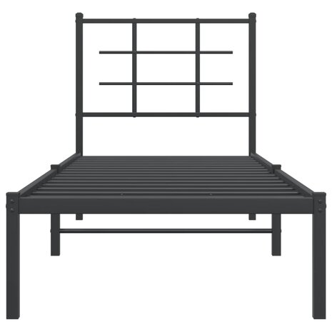 Bedframe met hoofdbord metaal zwart 80x200 cm 5