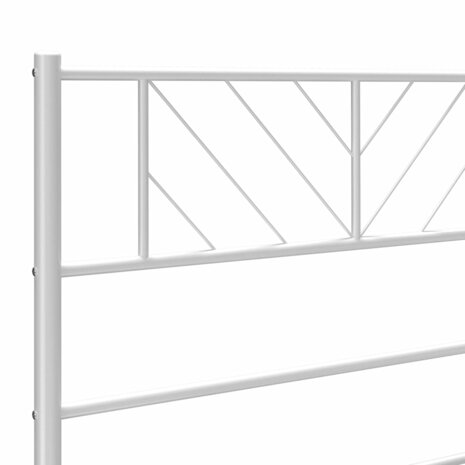 Bedframe met hoofdbord metaal wit 80x200 cm 8