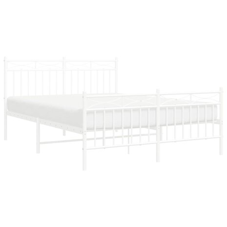 Bedframe met hoofd- en voeteneinde metaal wit 140x200 cm 3