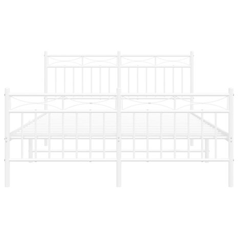 Bedframe met hoofd- en voeteneinde metaal wit 140x200 cm 5