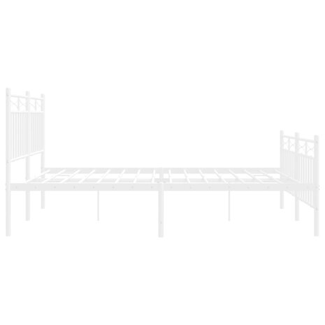 Bedframe met hoofd- en voeteneinde metaal wit 140x200 cm 6