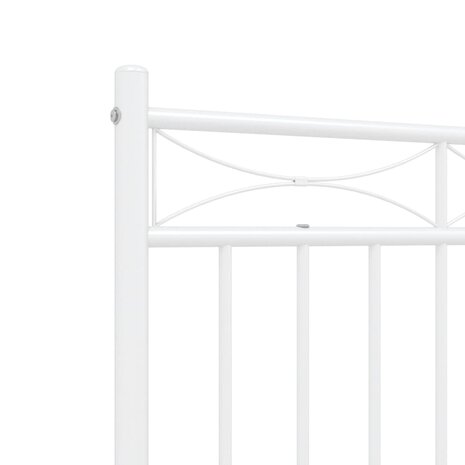 Bedframe met hoofd- en voeteneinde metaal wit 140x200 cm 8