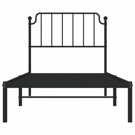 Bedframe met hoofdbord metaal zwart 90x190 cm 5