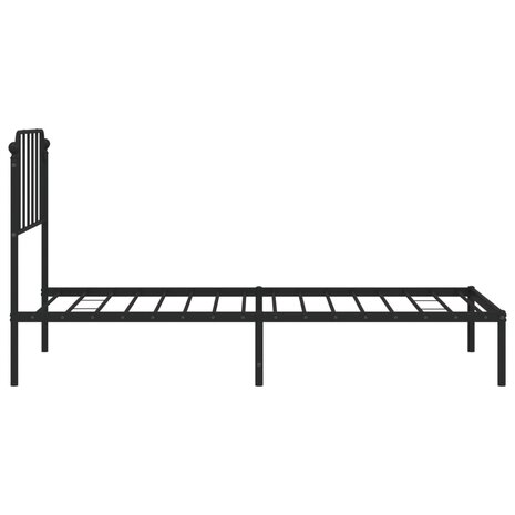 Bedframe met hoofdbord metaal zwart 90x190 cm 6
