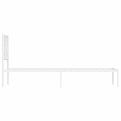 Bedframe met hoofdbord metaal wit 75 x 190 cm 6