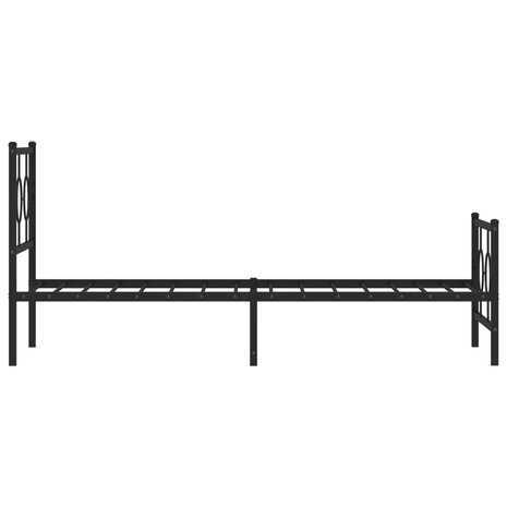 Bedframe met hoofd- en voeteneinde metaal zwart 75x190 cm 6