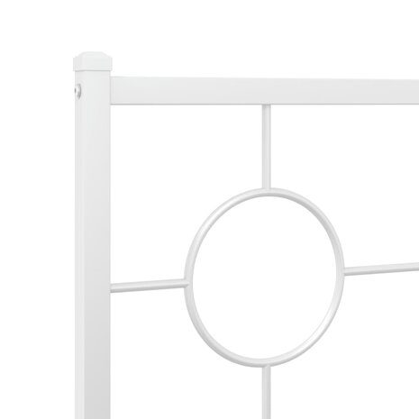 Bedframe met hoofdbord metaal wit 90x190 cm 8