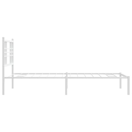 Bedframe met hoofdbord metaal wit 90x190 cm 5