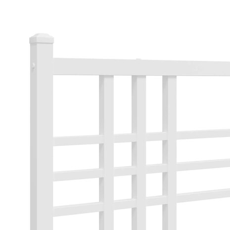 Bedframe met hoofdbord metaal wit 90x190 cm 7