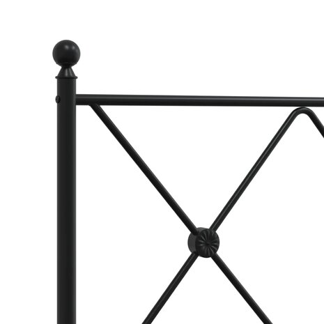 Bedframe met hoofdbord metaal zwart 75x190 cm 7