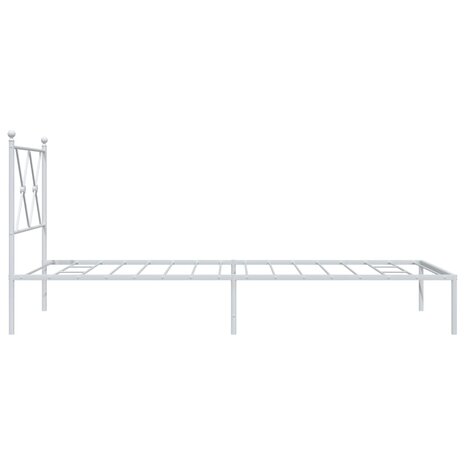 Bedframe met hoofdbord metaal wit 90x190 cm 5