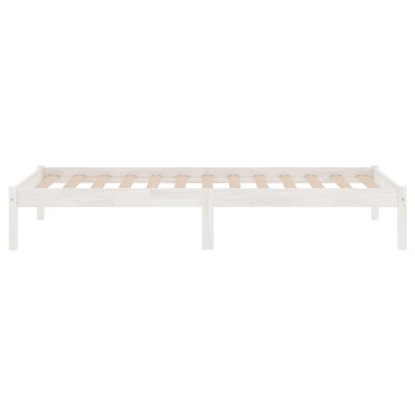 Bedframe massief hout wit 75x190 cm 5