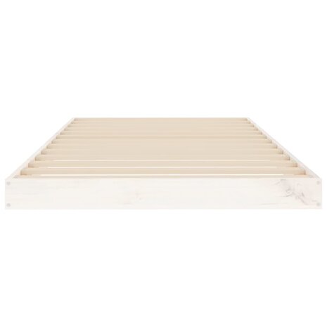 Bedframe massief grenenhout wit 90x190 cm 5