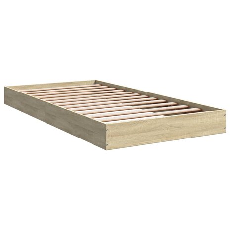 Bedframe bewerkt hout sonoma eikenkleurig 100x200 cm 2