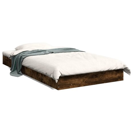 Bedframe bewerkt hout gerookt eikenkleurig 100x200 cm 1