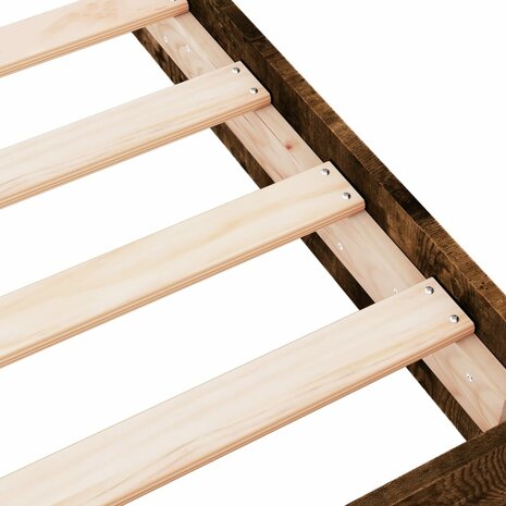 Bedframe bewerkt hout gerookt eikenkleurig 100x200 cm 7